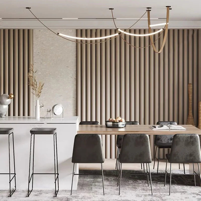 lustre led en silicone et cuir artificiel pour hôtel