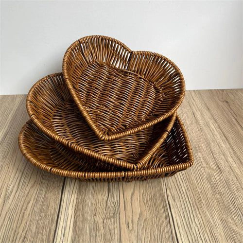 panier en rotin tissé pour fruits et rangement décoratif - vue 2 sur 12