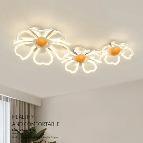 plafonnier floral à led pour chambre et salon - vue 2 sur 10