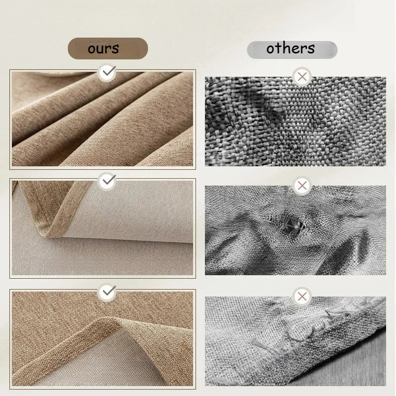 Nappe unie coton lin imperméable style naturel table