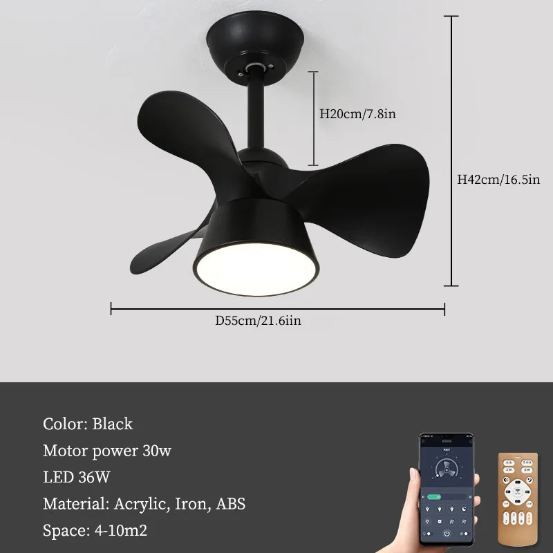lustre moderne à led avec ventilateur pour intérieur - vue 10 sur 10