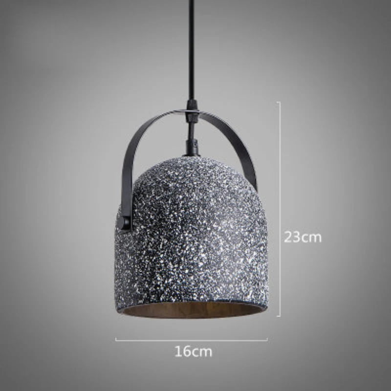 suspension en béton design abat-jour terrazzo style industriel créatif