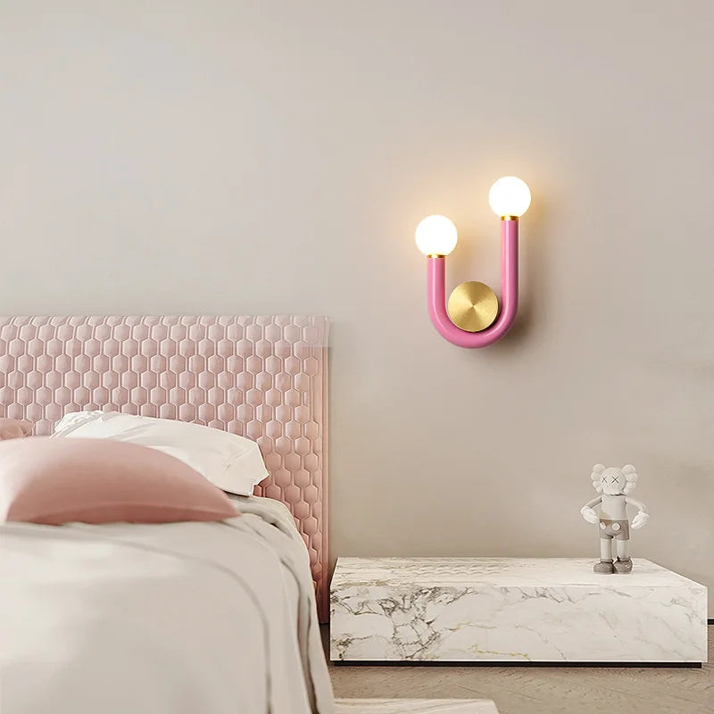applique murale en métal tube en u décorative style nordique