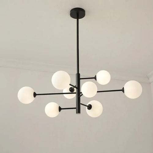 lustre nordique en cuivre avec verre créatif et haricot magique - vue 2 sur 12