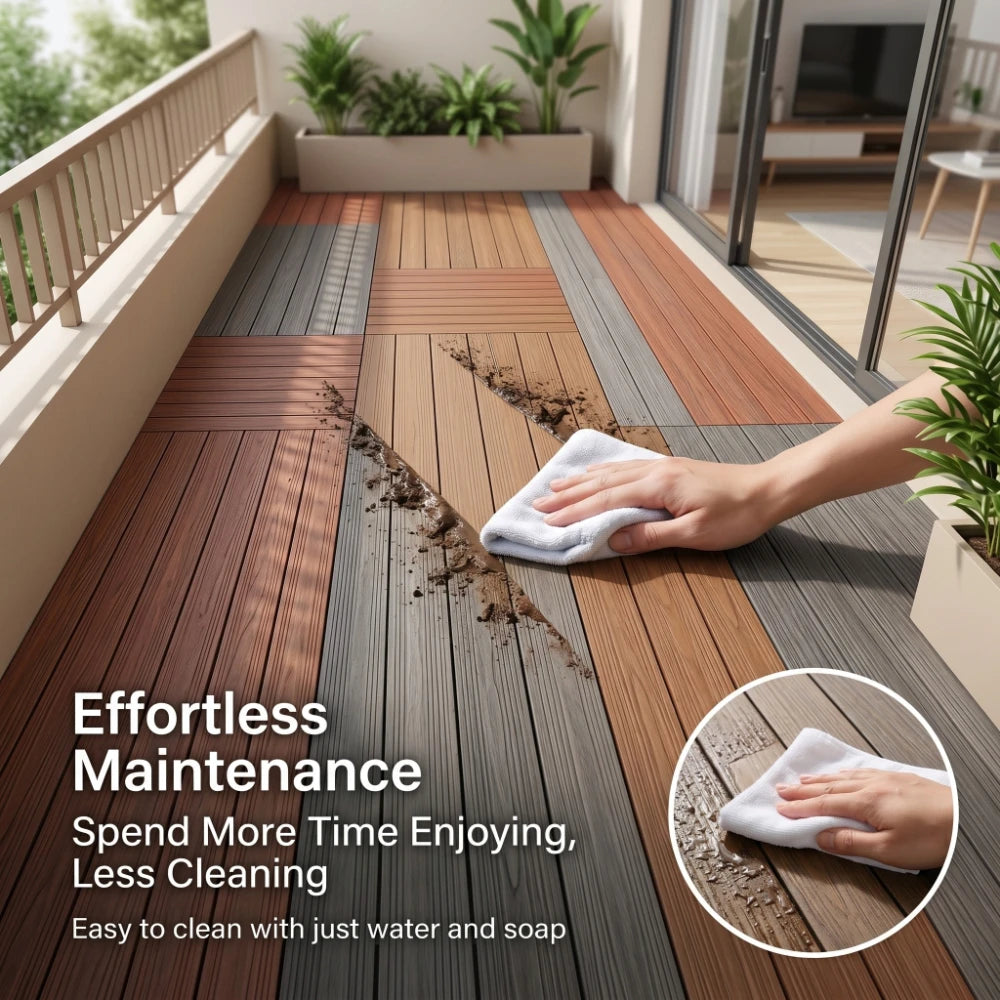 Revêtement sol extérieur wpc lames 100x14x2 5 antidérapant - vue 5 sur 7