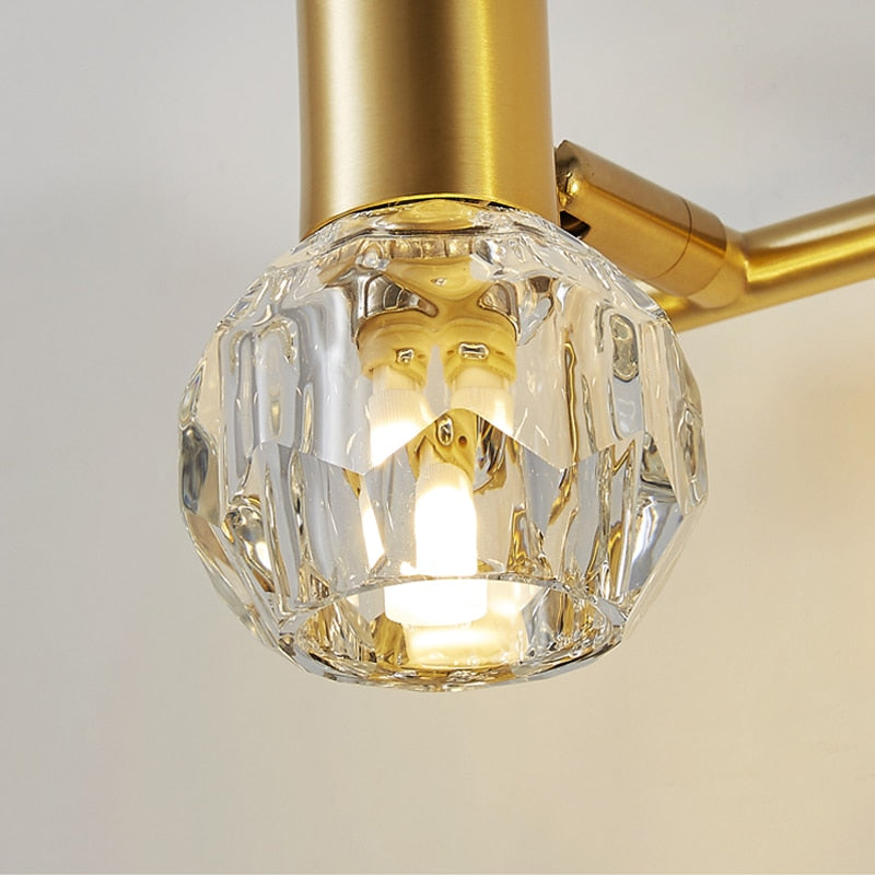 Aplique LED de lujo Altesse de cristal dorado