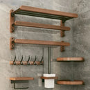 porte-serviettes en bois et aluminium organisateur mural pour accessoires de douche