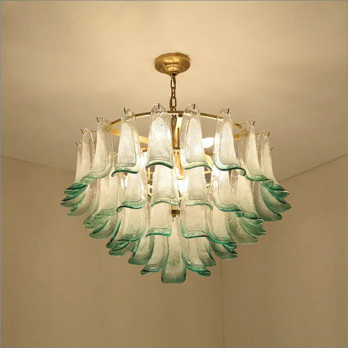lustre de luxe en verre avec suspension led suspendu - vue 7 sur 9