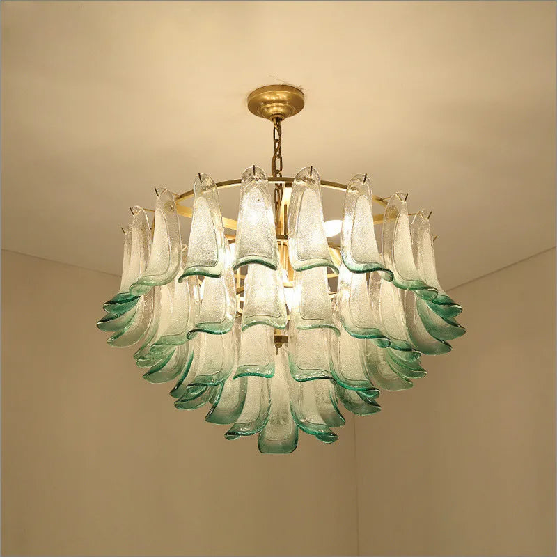 lustre de luxe en verre avec suspension led suspendu - vue 7 sur 9