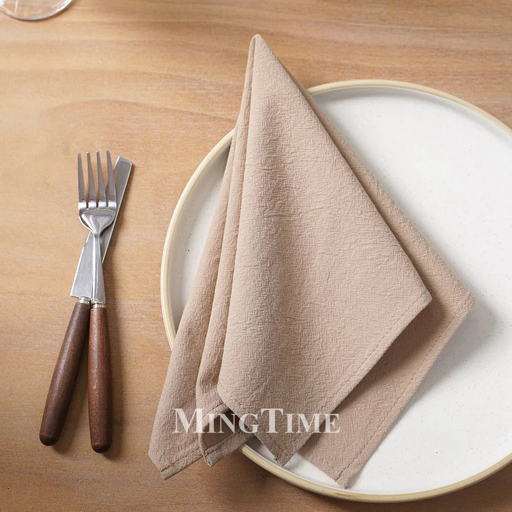 Serviette de table coton lavé doux style classique - vue 3 sur 7