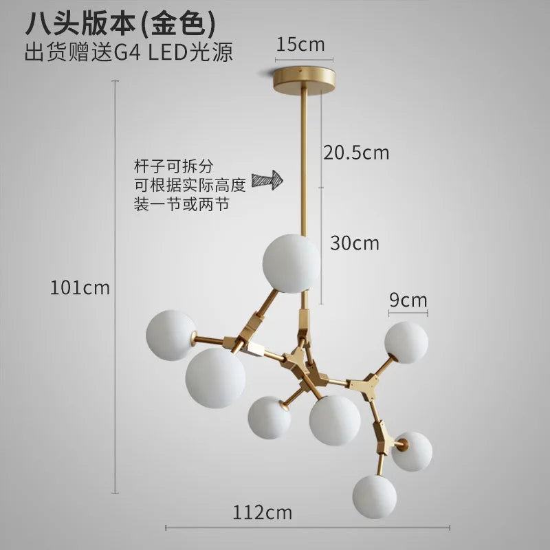 lustre moderne nordique pour décoration intérieure élégante - vue 18 sur 18