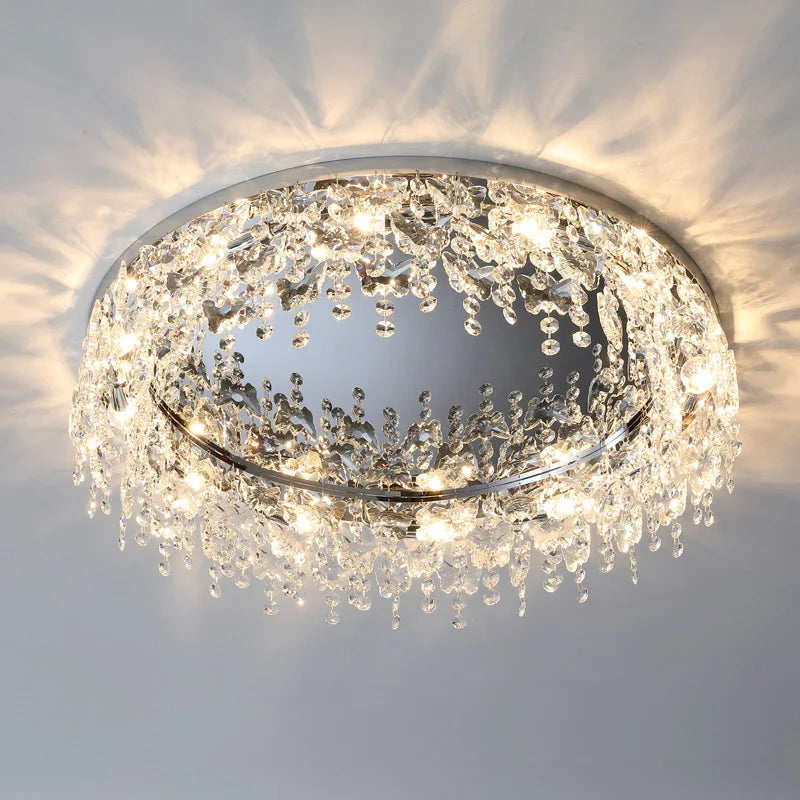 plafonnier led cristal luxe moderne décoratif intérieur