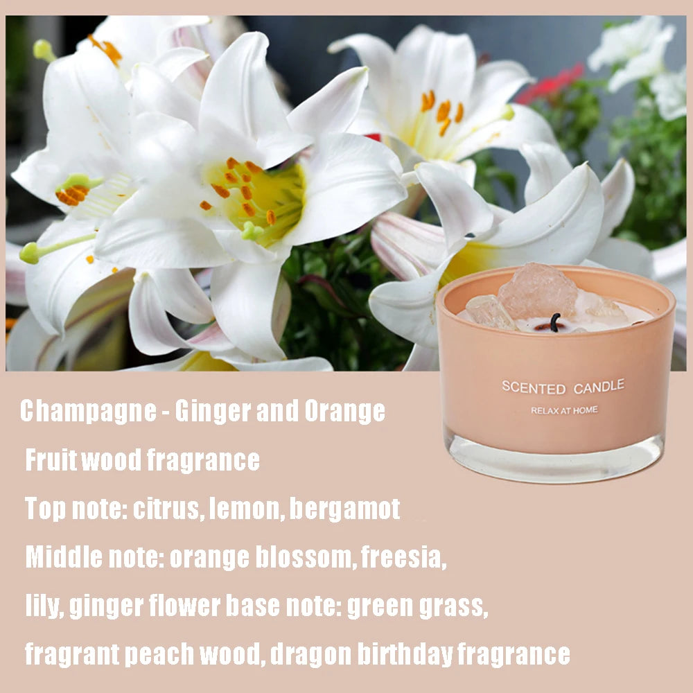 bougie parfumée en cire de soja pour aromathérapie et décoration festive - vue 7 sur 11