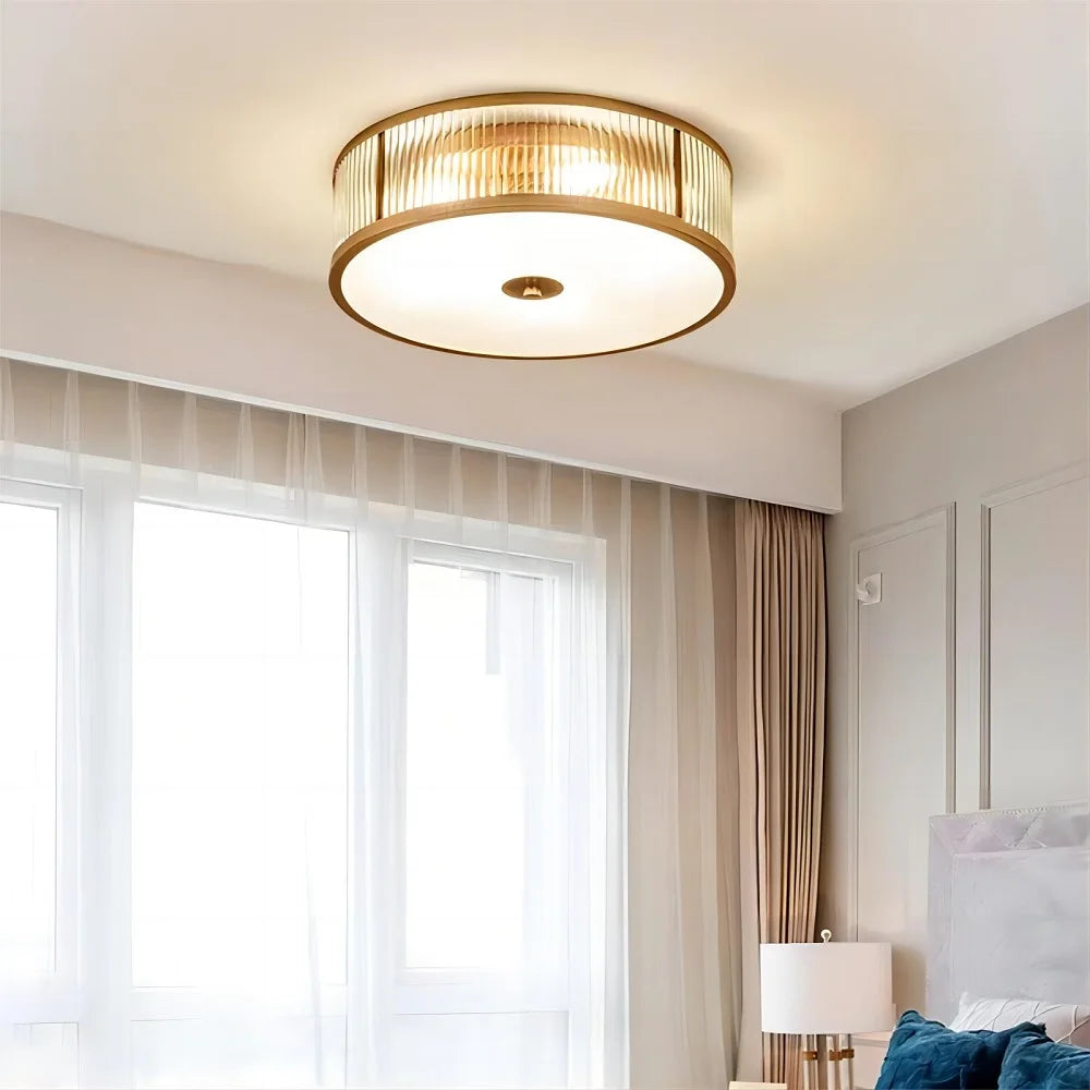 plafonnier led en cuivre et cristal design créatif pour intérieur décoratif - vue 3 sur 8