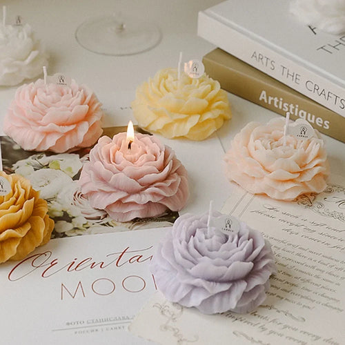 bougie 3d fleur dœillet décoration aromathérapie et cadeaux - vue 2 sur 11
