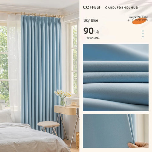 Rideau moderne plissé occultant luxe pour salon chambre