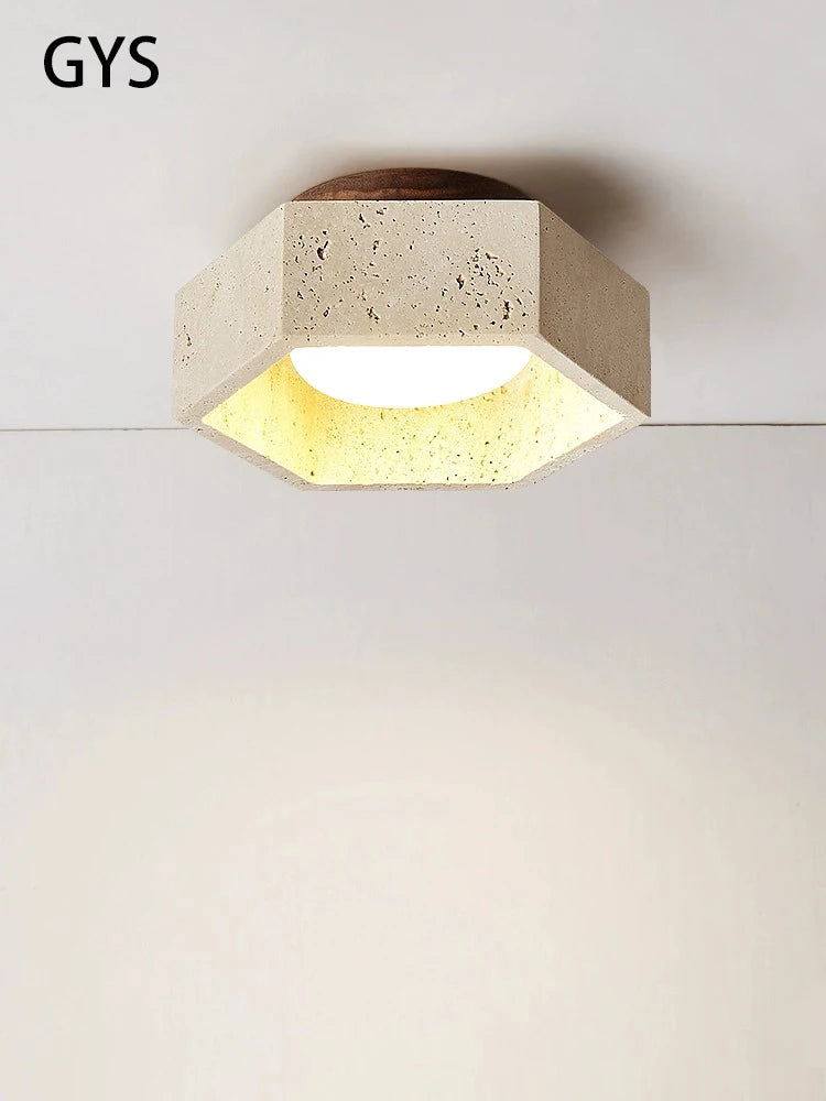 plafonnier led style moderne wabi-sabi en bois clair