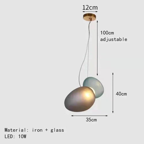 lustre en verre d'art nordique pour décoration intérieure et éclairage - vue 9 sur 28