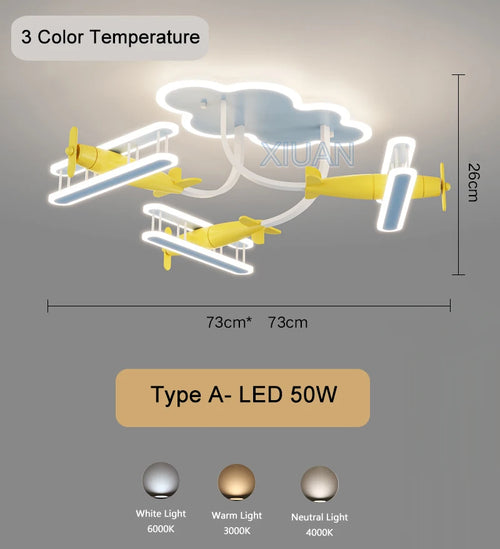 Creative Airplane Pendant Lamps Wooden Plane AC 220V 50W Children's Bedroom Ceiling Hanging Light Boy Girl Room Decorative Light