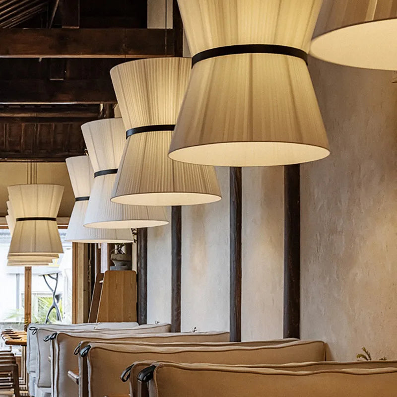 lustre moderne en tissu chinois pour décoration intérieure élégante - vue 5 sur 15