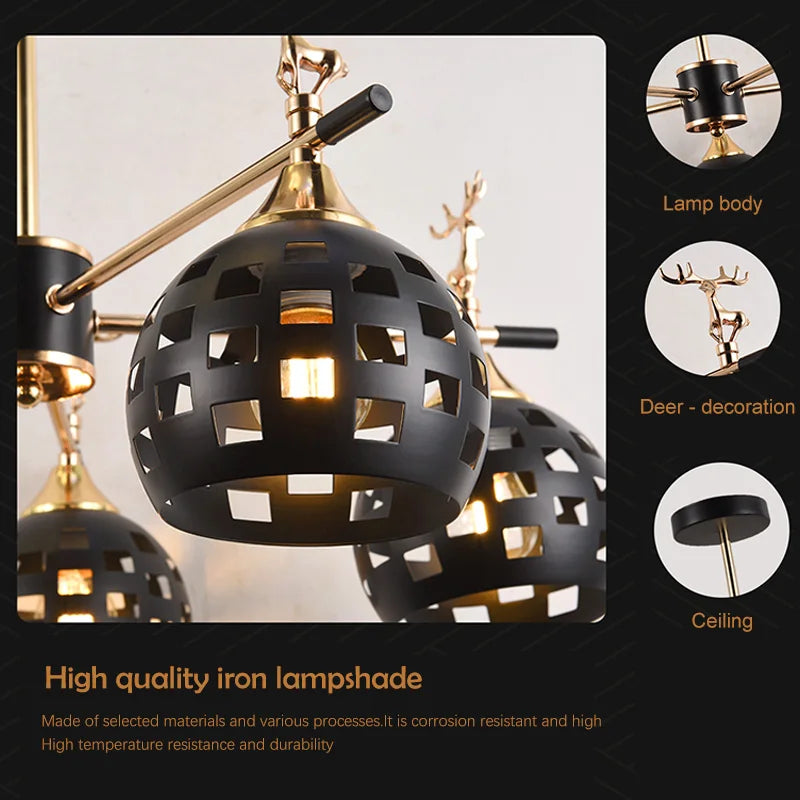 Style scandinave suspension lampe chambre plafonniers salon lampes suspendues cuisine plafond lustre E27 tête de lampe