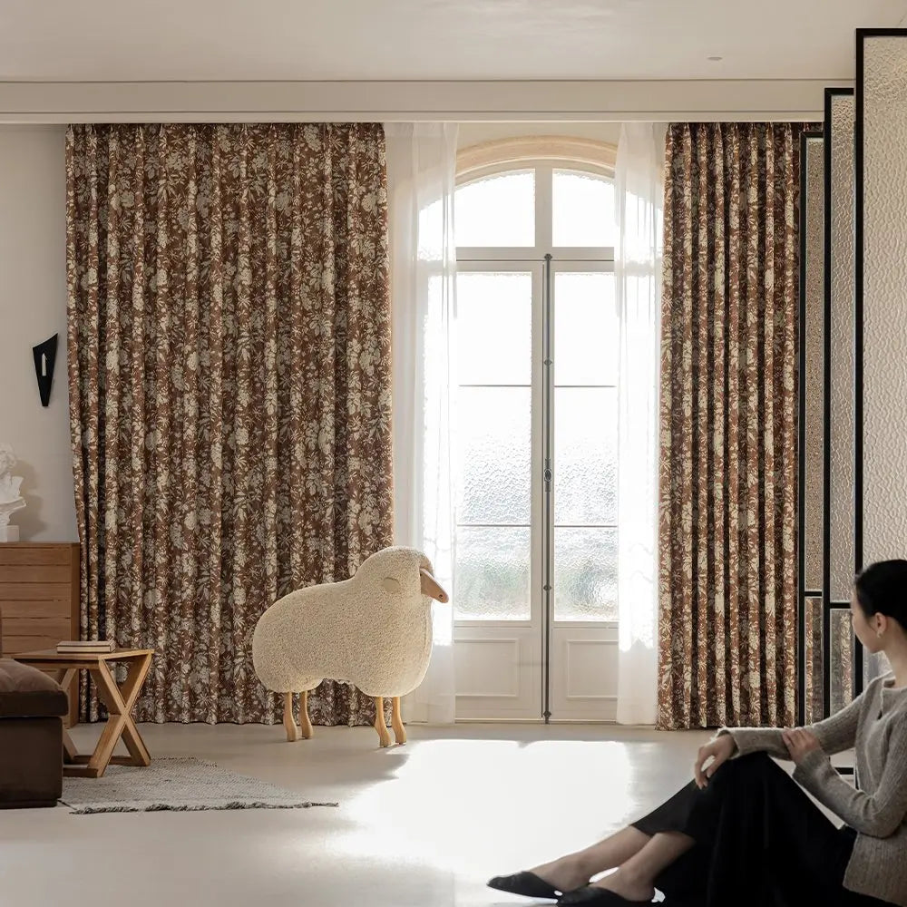 Rideau occultant moderne motifs floraux pour salon chambre - vue 3 sur 9