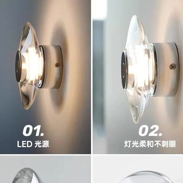 applique murale led en cristal pour décoration intérieure élégante - vue 2 sur 6