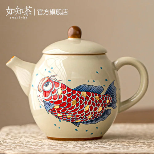 Théière arowana rétro kung fu en céramique 150ml