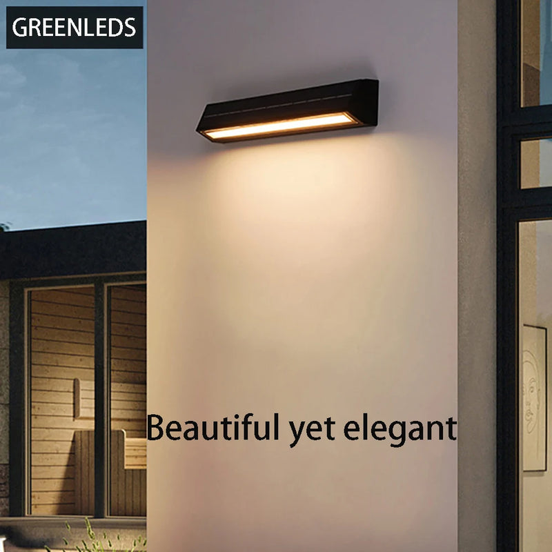 LED Applique murale solaire batterie au Lithium 3.7V 2200mAh IP65 étanche extérieure moderne minimalisme Style lampe porche jardin lumières