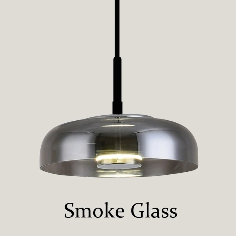 suspension en verre fumé transparent design nordique pour hôtel et café - vue 9 sur 9
