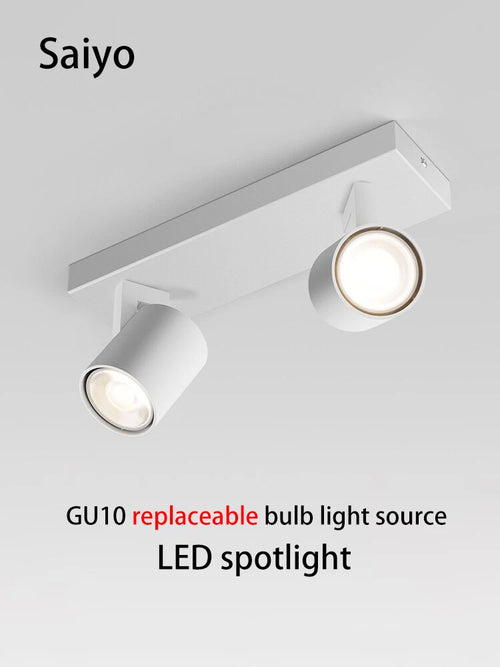 projecteur led gu10 montage surface angle réglable aluminium foco - vue 2 sur 11