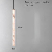 lustre cylindrique en marbre naturel avec cordon réglable 3000k