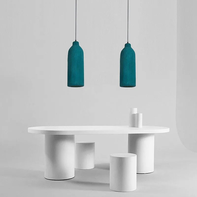 suspension led créative wabi sabi restaurant décoration chez l'habitant ciment - vue 4 sur 7