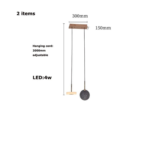 lustre suspendu en bois naturel ou marbre doré avec éclairage led