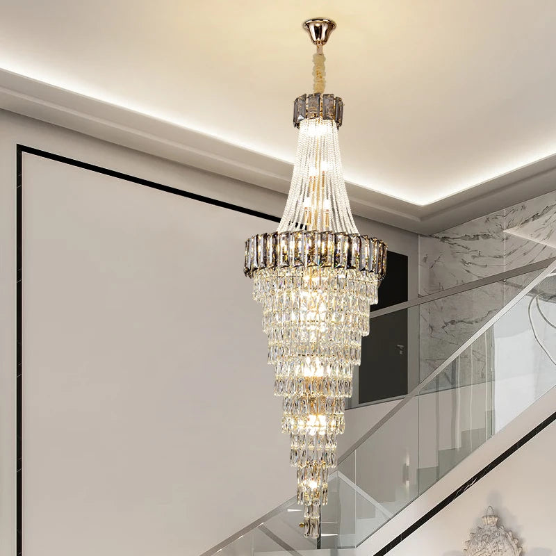 lustre contemporain en cristal pour décoration intérieure élégante - vue 3 sur 16