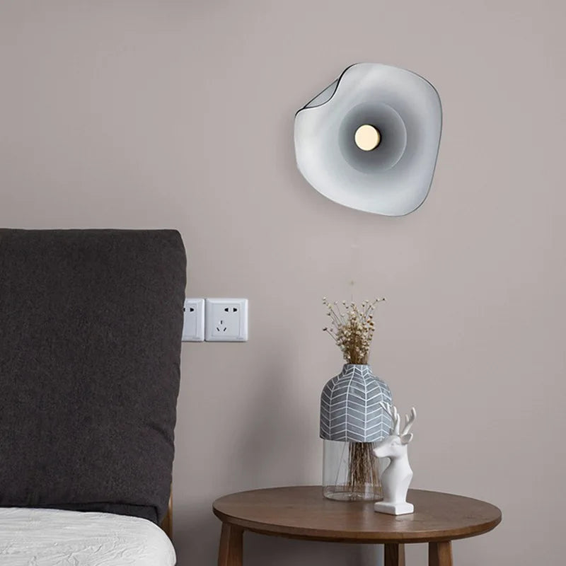 Applique murale ronde en verre gris - vue 6 sur 6