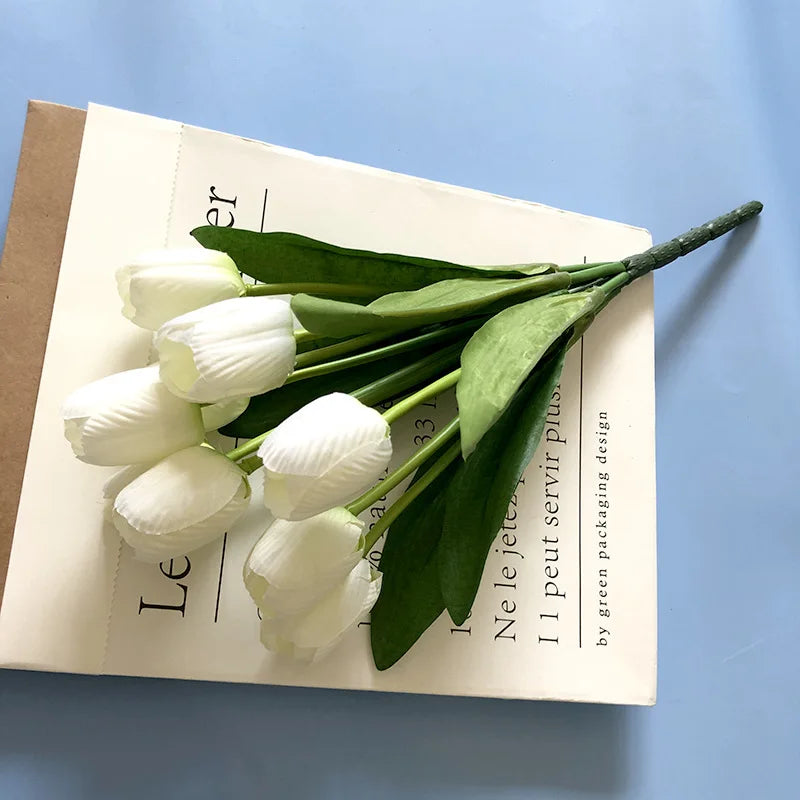 bouquet de tulipes artificielles pour mariage et décoration intérieure - vue 8 sur 11