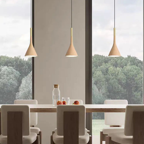 suspension moderne en métal effet bois design réglable - vue 3 sur 8