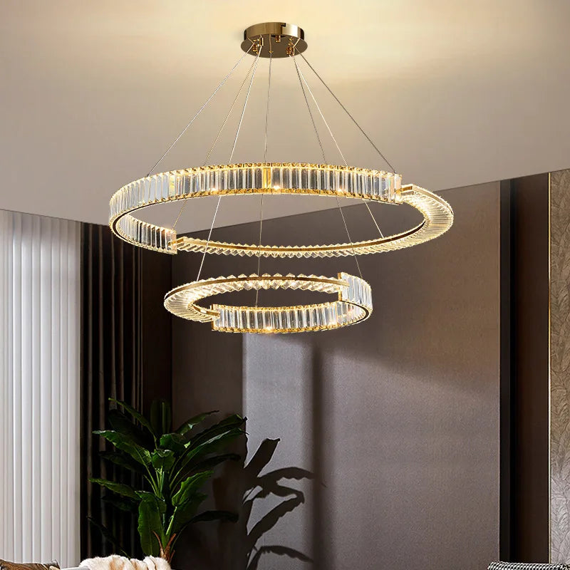 lustre moderne en cristal k9 design nordique pour décoration intérieure - vue 4 sur 12