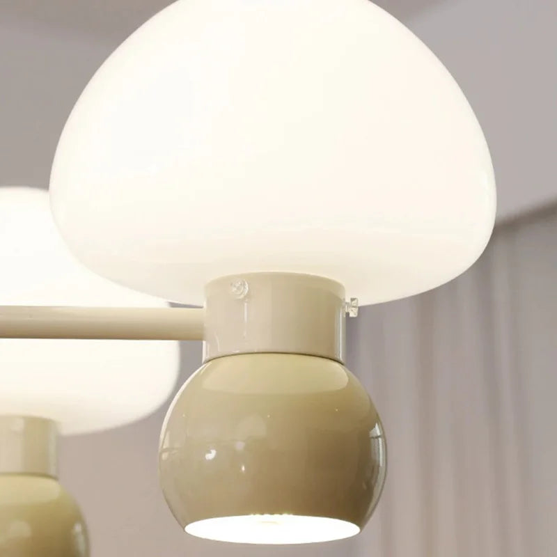 lustres modernes en verre avec luminaires en métal réglables - vue 6 sur 9