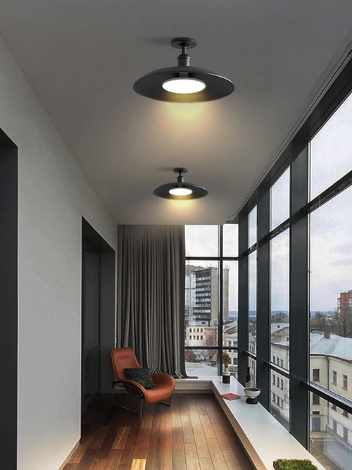 plafonnier led rétro ovni pour éclairage extérieur jardin balcon cour - vue 6 sur 10