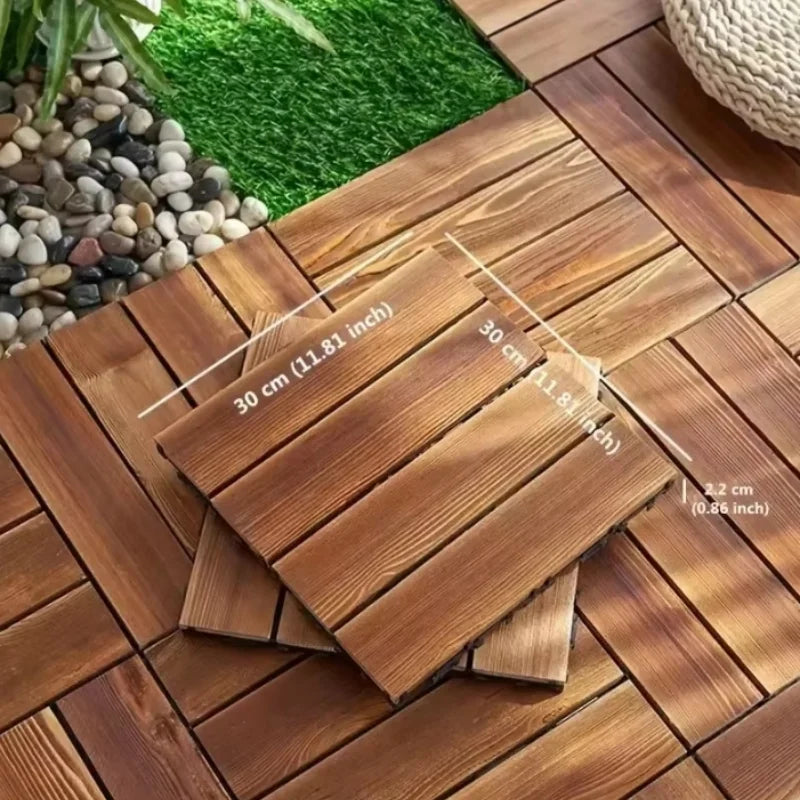 Parquet extérieur clipsable antidérapant imperméable effet bois - vue 4 sur 6