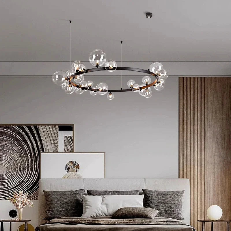 lustre nordique en verre design pour un éclairage élégant - vue 5 sur 8