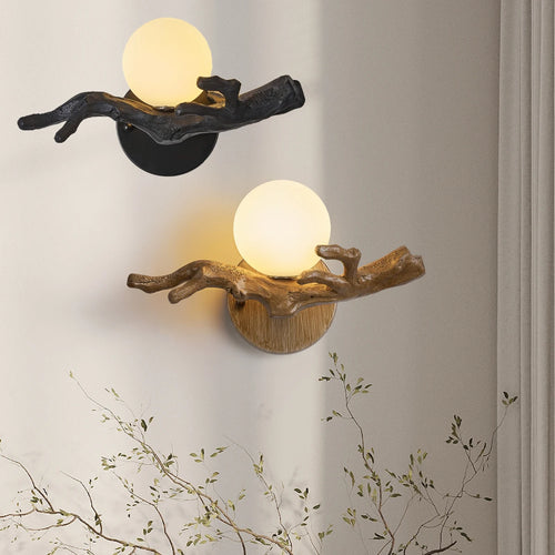 Applique murale LED Vintage en forme de branche d'arbre en résine