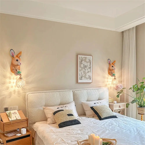 applique murale lapin en résine style pastoral créatif pour décoration maison - vue 5 sur 8
