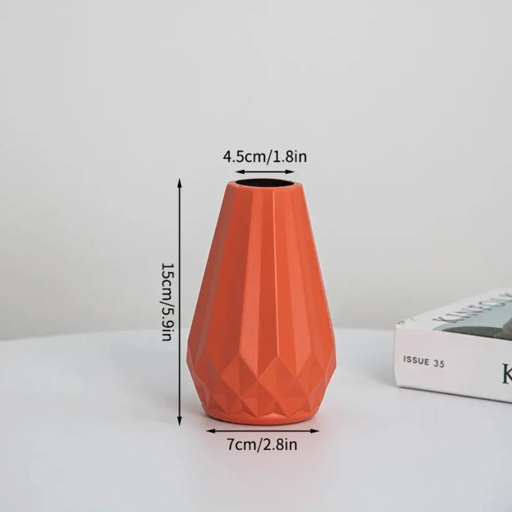 vase à fleurs en diamant style nordique moderne en plastique - vue 5 sur 9