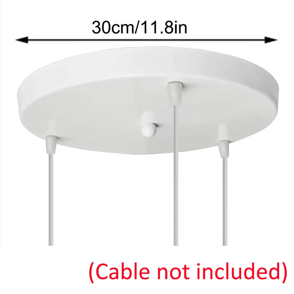 plaque de plafond ronde à 3 trous pour luminaires diy - vue 11 sur 11