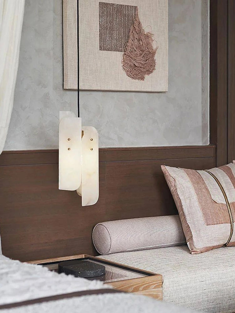 lustre moderne en marbre naturel au design minimaliste - vue 4 sur 7
