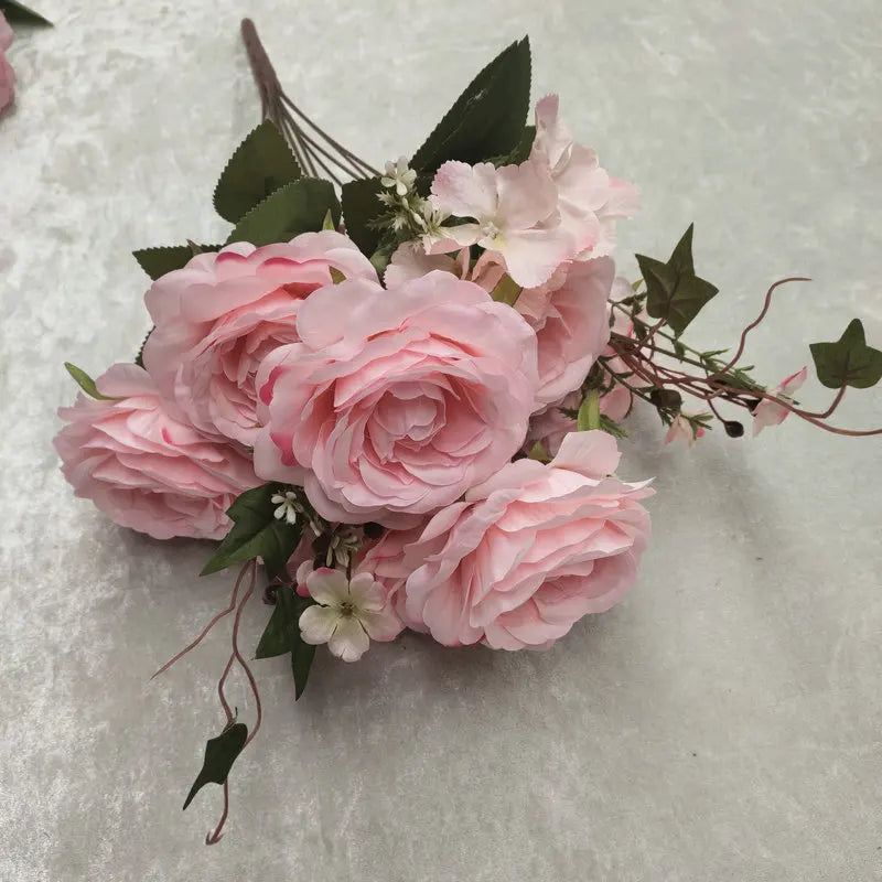 bouquet de roses en soie pour décoration de mariage et jardin - vue 7 sur 15