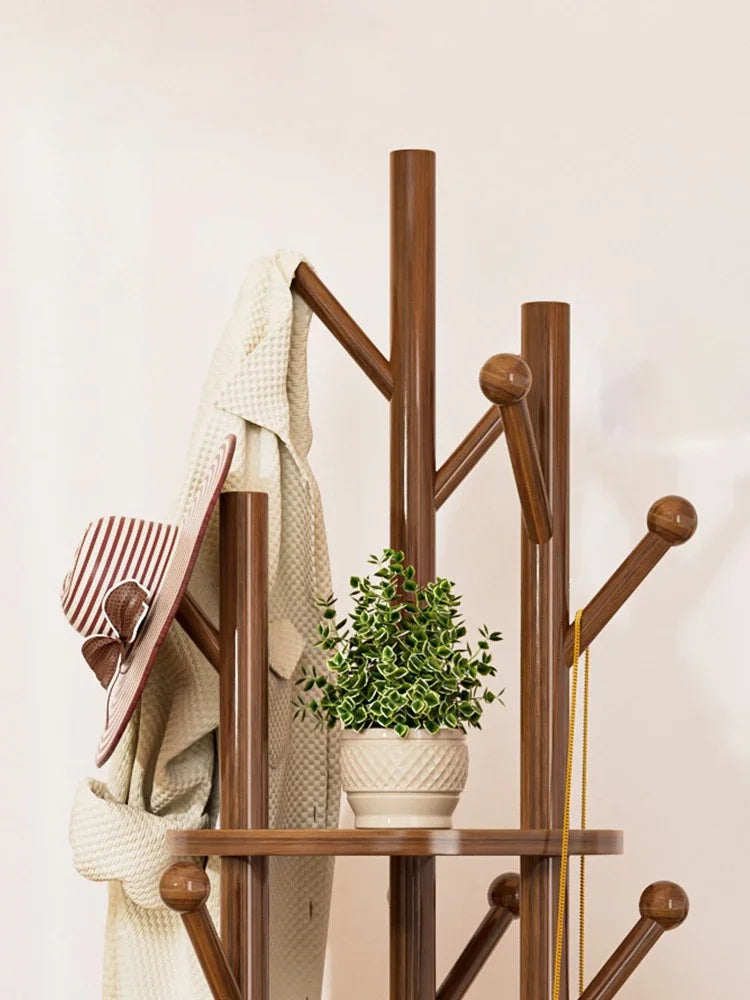 porte-manteau en bois organisateur rotatif pour vêtements - vue 3 sur 11